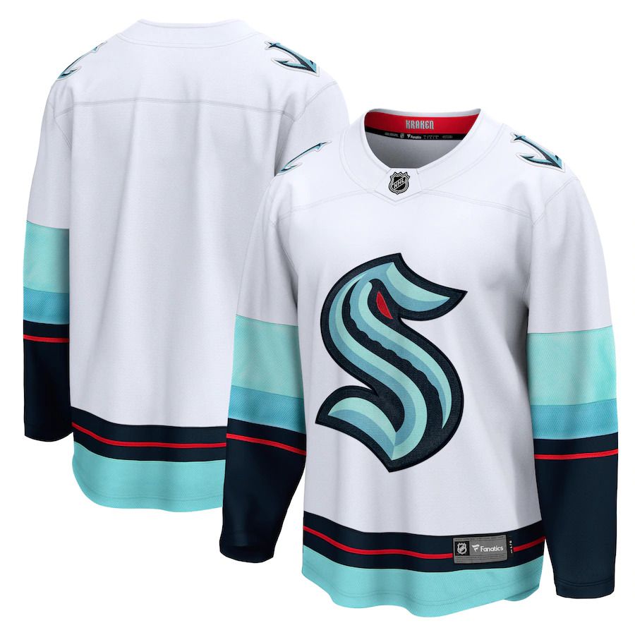 Men Seattle Kraken Fanatics Branded White Away Breakaway NHL Jersey->customized nhl jersey->Custom Jersey